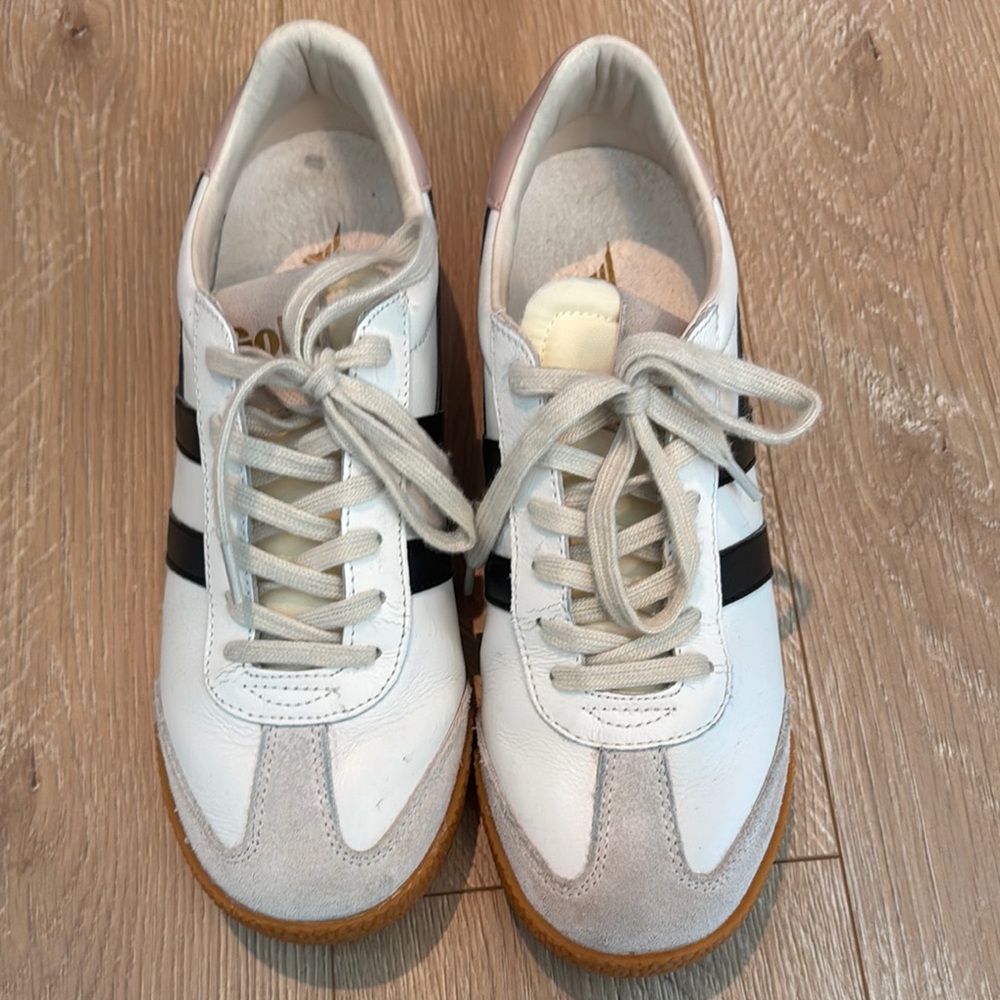 Gola - Elan Leather White and Black Sneakers